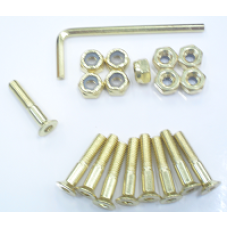 Skateboard Hardware Set 25mm Allen Gold Colour CLICK AND COLLECT