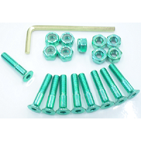 Skateboard Hardware 19 piece Set 25mm 1" Allen Head  Green 