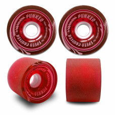 70mm Longboard Skateboard x 4 Cruiser Wheels 78A Red Gel