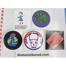 Sticker Pack x 6 SKATEBOARD INCLUDES GLOW IN THE DARK