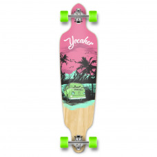 Longboard Drop Through Custom VW Pink Green