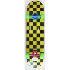 Skateboard 8 Yellow Black Chequer Complete