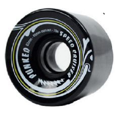 60mm Longboard Skateboard x 4 Cruiser Wheels 78A Black