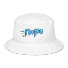 Skatenotbored Skater Nope Bucket Hat White