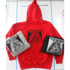 Skateboard Hoodie Skeleton Red Large