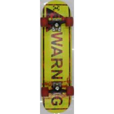 Skateboard 8 Warning Red Yellow Custom Cruiser