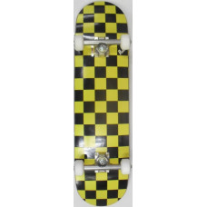 Skateboard 8 Yellow Black Chequer Custom